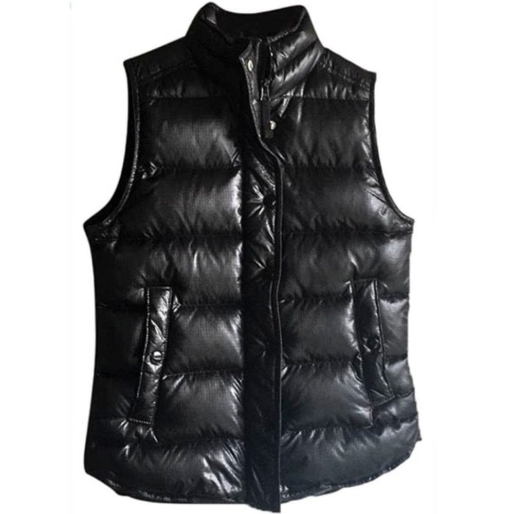 J Crew Black Shiny Down Filled Puffer Vest XS